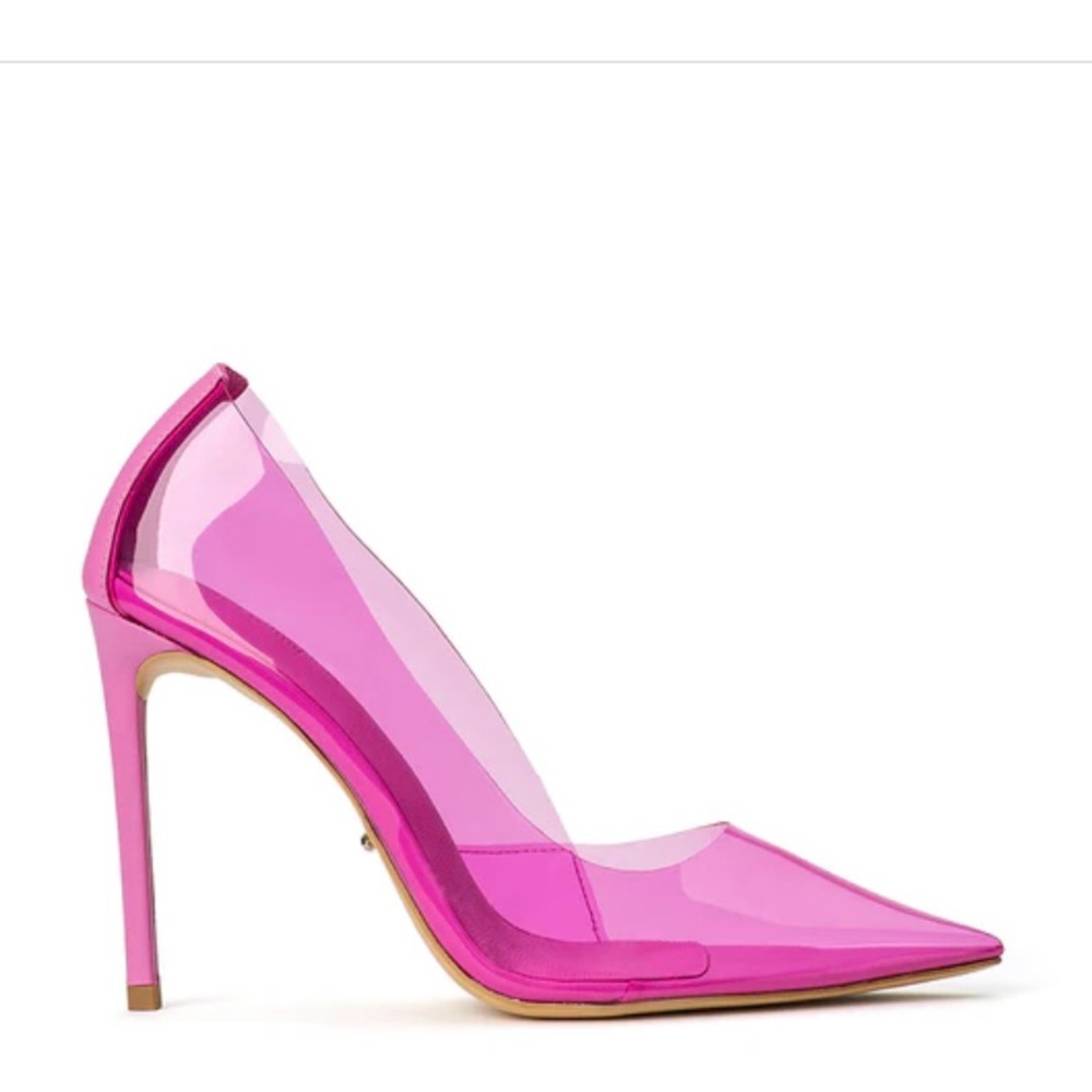 Tony Bianco Alijah Pink Vinylite Clear PVC Pointed-Toe Pumps | Size 7.5